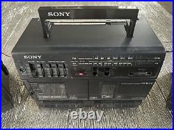 Vintage Sony Boombox CFS-W370 Radio Cassette Recorder Removable Speakers 1991 NM