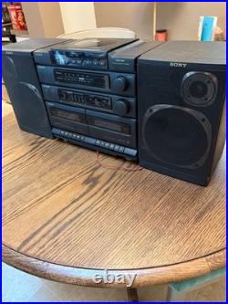 Vintage Sony CFD-460 Boombox Stereo Cassette Player Radio Recorder Tested Works Vintage Sony CFD-460 Boombox Stereo Cassette Player Radio Recorder Tested Works