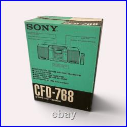Vintage Sony CFD-768 CD AM/FM Radio Cassette Boombox Remote Manual Box Excellent