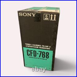 Vintage Sony CFD-768 CD AM/FM Radio Cassette Boombox Remote Manual Box Excellent