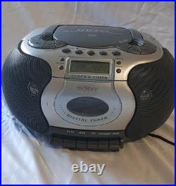 Vintage Sony CFD-E55 CD Radio Cassette Recorder Player Boombox Clock Timer