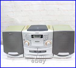 Vintage Sony CFD-ZW755 Boombox CD Radio Dual Cassette Recorder Stereo No Remote