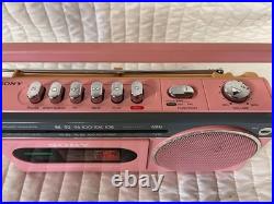 Vintage Sony CFM-120 Cassette-Corder Radio AM/FM PINK TESTED RARE HTF WORKING