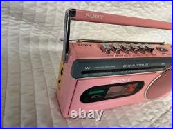 Vintage Sony CFM-120 Cassette-Corder Radio AM/FM PINK TESTED RARE HTF WORKING