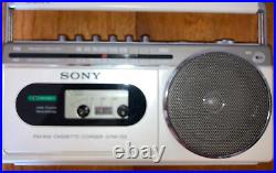 Vintage Sony CFM-120 Cassette-Corder Radio Am/Fm White, Made Korea, Works Great