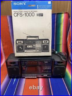 Vintage Sony CFS-1000 FM/AM Stereo Cassette Recorder With Original Box WORKS G Vintage Sony CFS-1000 FM/AM Stereo Cassette Recorder With Original Box WORKS G