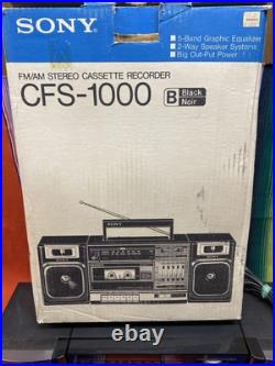 Vintage Sony CFS-1000 FM/AM Stereo Cassette Recorder With Original Box WORKS G Vintage Sony CFS-1000 FM/AM Stereo Cassette Recorder With Original Box WORKS G