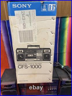 Vintage Sony CFS-1000 FM/AM Stereo Cassette Recorder With Original Box WORKS G Vintage Sony CFS-1000 FM/AM Stereo Cassette Recorder With Original Box WORKS G