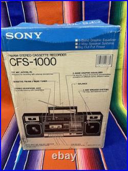 Vintage Sony CFS-1000 FM/AM Stereo Cassette Recorder With Original Box WORKS G Vintage Sony CFS-1000 FM/AM Stereo Cassette Recorder With Original Box WORKS G
