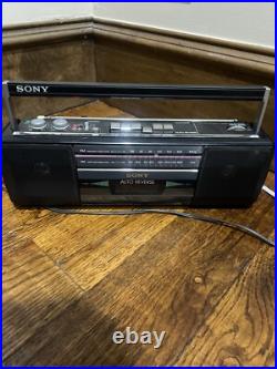 Vintage Sony CFS-220 Sound Rider FM AM Radio Cassette Recorder Boombox TESTED