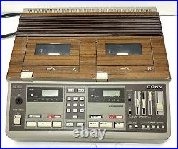 Vintage Sony Confer-Corder BM-246 Cassette Transcriber Woodgrain Recorder No Key