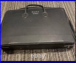 Vintage Sony TC-124 Stereo Cassette Recorder Microphone and Case Tested Works