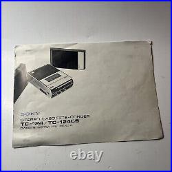 Vintage Sony TC-124CS Stereo Cassette-Corder Made in Japan 70s