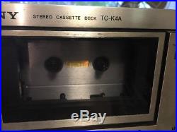 Vintage Sony TC-K4A Cassette Deck Recorder Tested Excellent, Original Pack Box