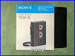 Vintage Sony TCM-12 Cassette Recorder Complete in Box with Manual Tested & Works