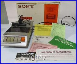 Vintage Sony TCM-737 Cassette Recorder Tape Recorder Player Tested & Complete