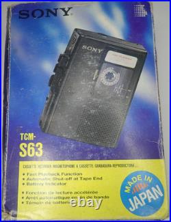 Vintage Sony TCM-S63 Hanheld Cassette Recorder