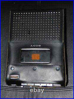 Vintage Sony Tc-124 Cassette Tape Recorder With Leather Case