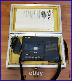 Vintage Sony Tc-d5m Stereo Cassette Recorder W Manual, Strap, Hard Case & Extras