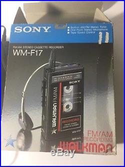 Vintage Sony WM-F17 Walkman FM AM Stereo Cassette Tape Recorder Player 45 3 Work
