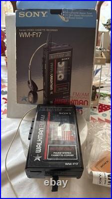 Vintage Sony Walkman Cassette Corder Recorder AM/FM Radio WM-F17 As Is With Box