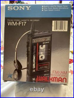 Vintage Sony Walkman Cassette Corder Recorder AM/FM Radio WM-F17 As Is With Box