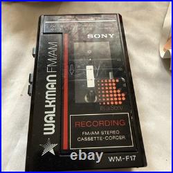 Vintage Sony Walkman Cassette Corder Recorder AM/FM Radio WM-F17 As Is With Box