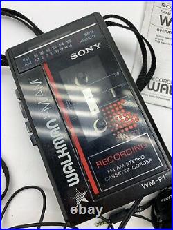 Vintage Sony Walkman Cassette Player FM Radio Recorder WM-F17 Tested Works