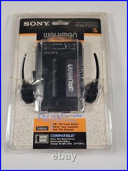 Vintage Sony Walkman WM-F2015 FM/AM Radio Cassette Player Black (New in Box) VTG