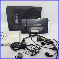 Vintage Sony Walkman WM-F701C Cassette Player Bundle Hedphones For Parts