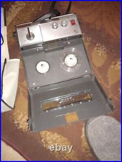 Vintage Sonymatic tape recorder Sony Large cassette has mic power cord etc