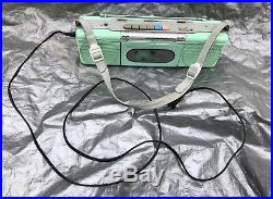 Vintage Stereo Cassette Player Recorder GPX C888 Boom Box Rare Light Green