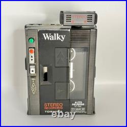 Vintage TOSHIBA Walky KT-RS1 Cassette Player Recorder with Mic Untested As-Is