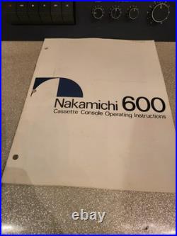 Vintage Tape Player Nakamichi 600 2 Head Cassette Recorder Deck Console Black