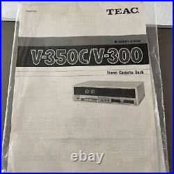 Vintage Teac V-350C Cassette Deck With Owners Manual And 2 RCA Cables. Tested