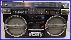 Vintage UNISEF Stereo Radio Recorder GHETTOBLASTER BOOMBOX AM/FM Dual-Cassette