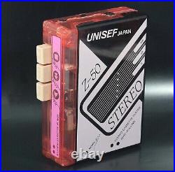 Vintage Unisef Z-50 Walkman Cassette Player Transparent