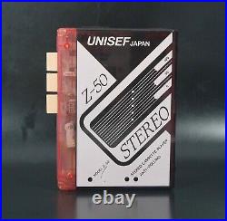 Vintage Unisef Z-50 Walkman Cassette Player Transparent