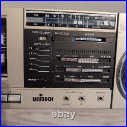 Vintage Unitech CX-1100 Boombox FM/AM cassette stereo Recorder Radio Tested