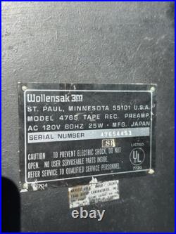 Vintage Wollensak 3M 4765 Cassette Deck Tape Recorder Dolby Noise Reduce As-Is