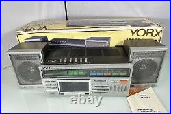 Vintage YORX M2490A-10 Stereo FM/AM Receiver Cassette Recorder S10 Speakers NOS