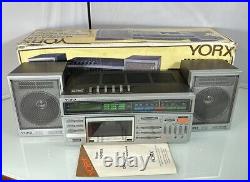 Vintage YORX M2490A-10 Stereo FM/AM Receiver Cassette Recorder S10 Speakers NOS