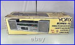 Vintage YORX M2490A-10 Stereo FM/AM Receiver Cassette Recorder S10 Speakers NOS