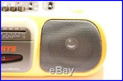 Vintage Yellow Sony CFM-104L SPORTS Cassette Player Tape Recorder FM/SWithMWithLW