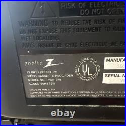 Vintage Zenith 13 Inches Color, Tv Video Cassette Recorder Model TVSA1340 no rem