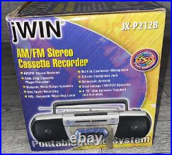 Vintage jWIN AM/FM Cassette Player/Recorder Boom box JX-P212B New Open Box RARE