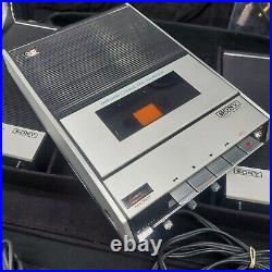 Vtg 70s Sony cassette Recorder TC-124 2 Speakers Microphone Travel Bag Tested