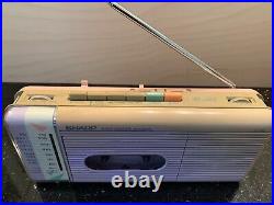 Vtg 80s Sharp QT-5 (L) Lavender AM/FM Radio Cassette Recorder Stranger Things