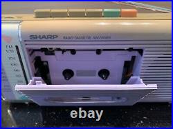 Vtg 80s Sharp QT-5 (L) Lavender AM/FM Radio Cassette Recorder Stranger Things