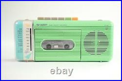 Vtg 80s Sharp QT-5 Sea Foam AM/FM Radio Cassette Recorder Stranger Things works